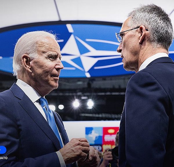 Joe Biden and Jens Stolenberg 2022 Madrid Summit Wikipedia alltimeclassic